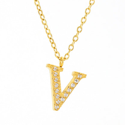 Women's English Letter Pendant High-grade Clavicle Chain Necklaces