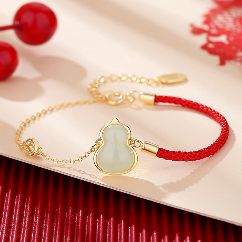 Women's Sier Good Fortune Gourd National Fashion Necklaces