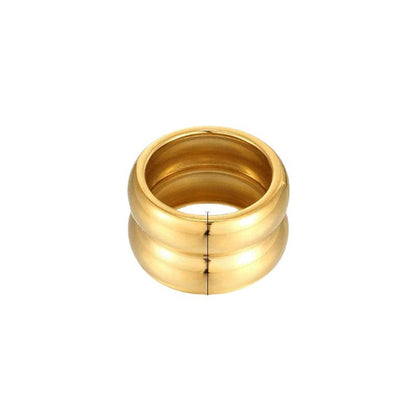 Gold-plated Wide-brimmed Texture Metal Fashion Simple Rings