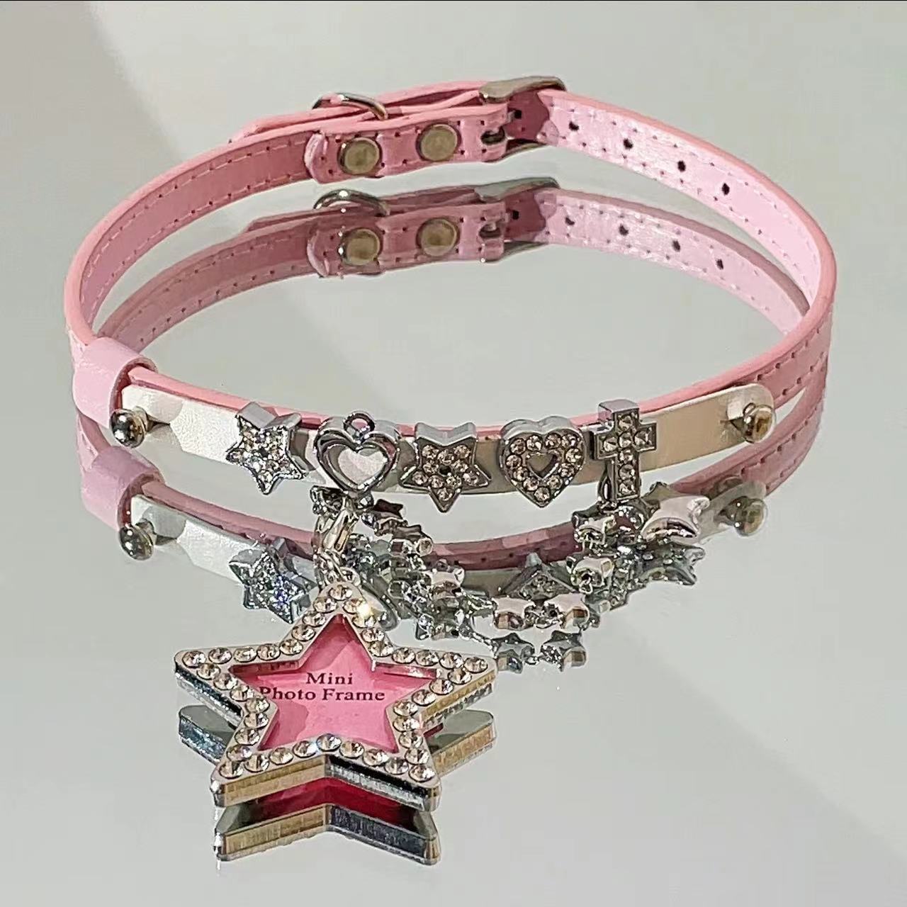 Sweet Cool Hot Punk Leather Female Necklaces