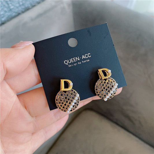 Sier Needle Korean Style Elegant Retro Earrings