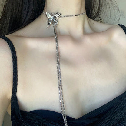 Women's Pull Butterfly For Trendy Light Luxury Minority Necklaces