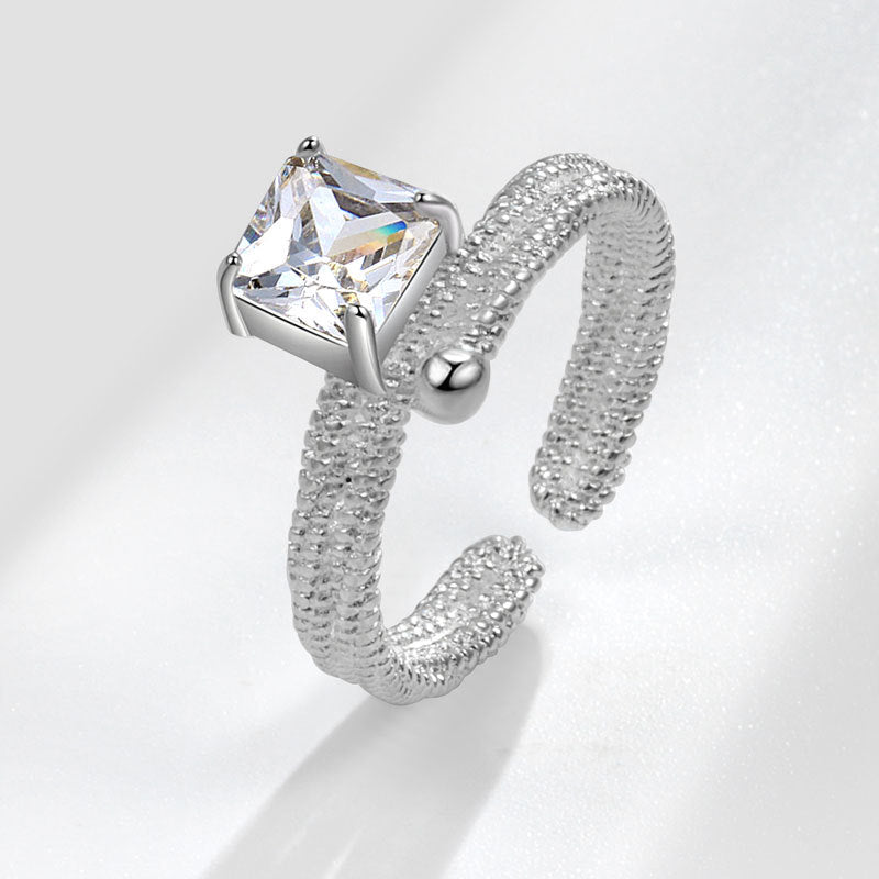 Women's Fashionable Shiny Zircon Opening Index Finger Rings