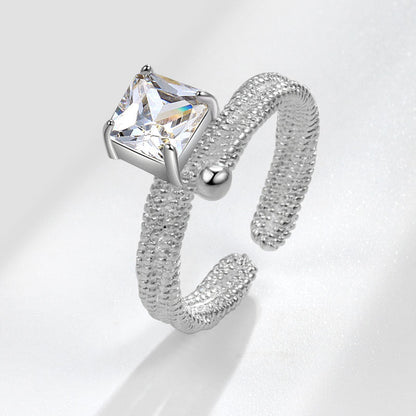 Women's Fashionable Shiny Zircon Opening Index Finger Rings