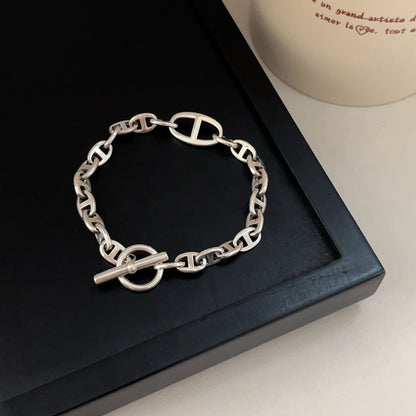 Sterling Sier Simple Interval Pig Nose Collection Necklaces