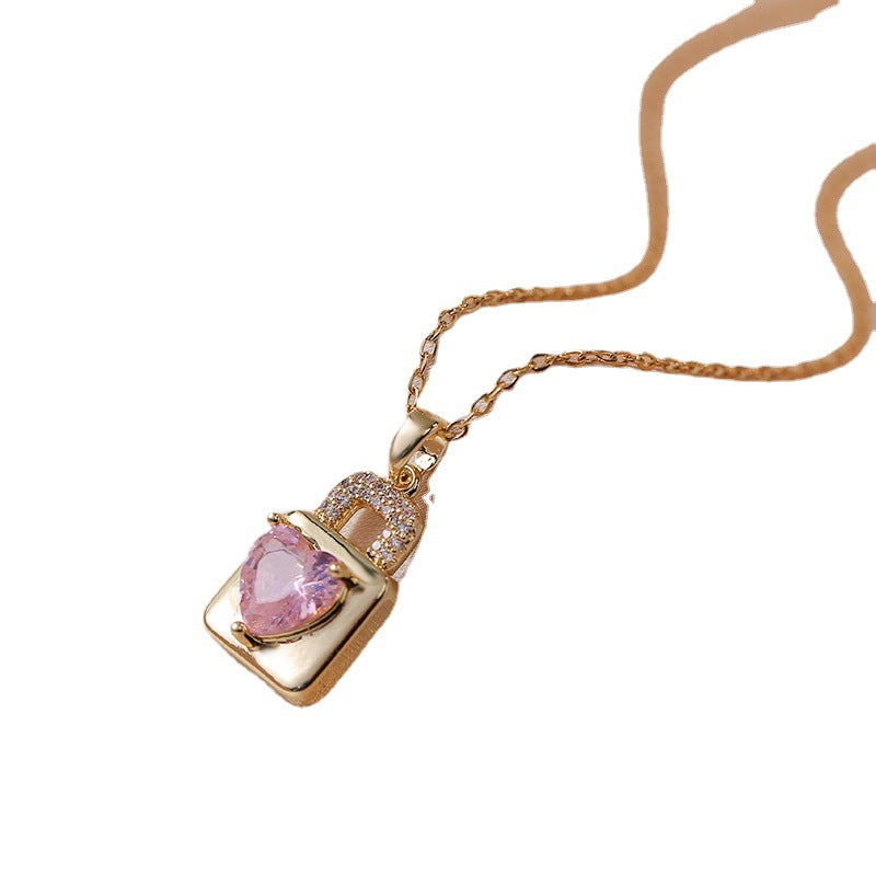 Women's Colorful Zircon Geometric Special Interest Light Luxury Design Pendant Necklaces