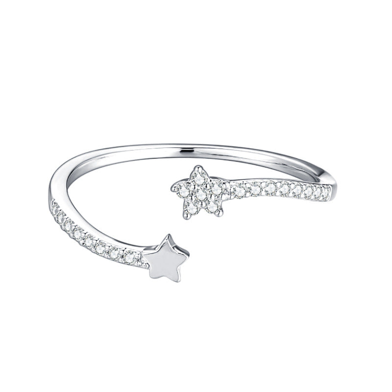 Cross Shining Diamond Zircon Asterism Gemini Rings
