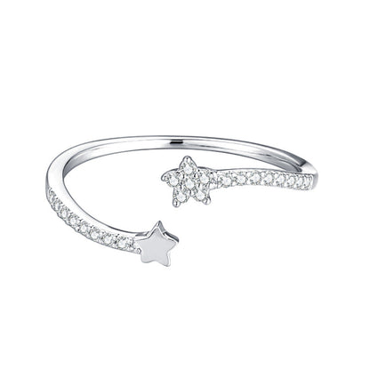 Cross Shining Diamond Zircon Asterism Gemini Rings