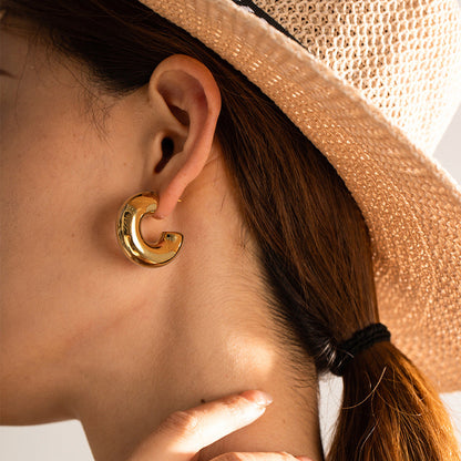 Geometric Trend High-grade Shaped Stainless Steel Cold Earrings