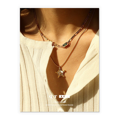 Brass Gold Plated French Vintage Style Niche Exquisite Fashion Necklaces