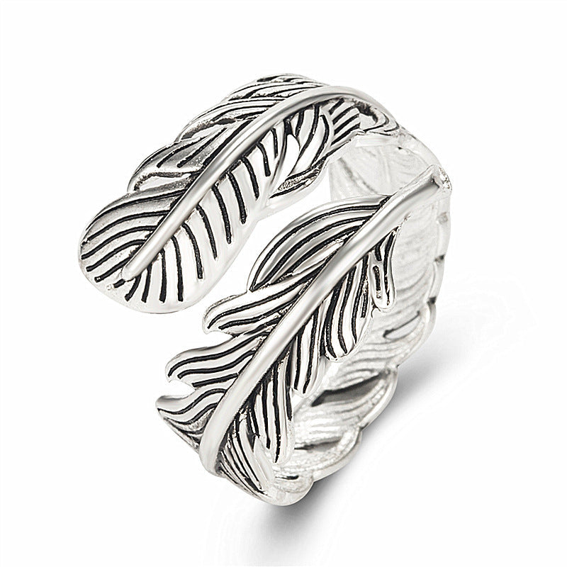 Leaves Open Female Vintage Thai Sier Rings