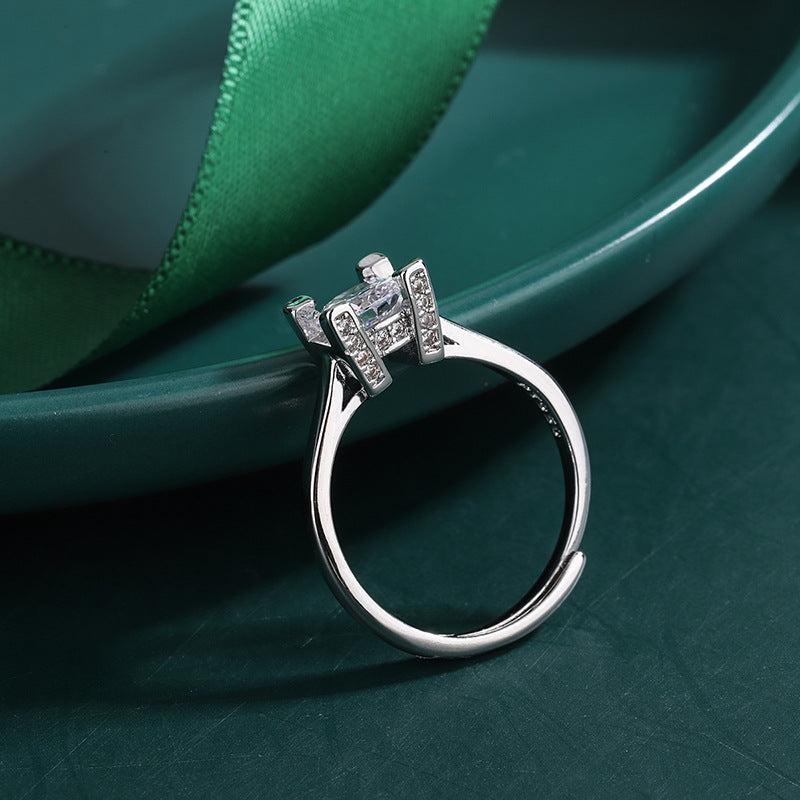 Women's Live Broadcast Moissanite Letters Carat Sterling Rings