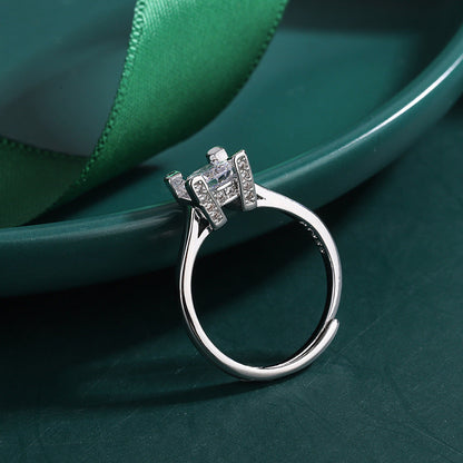 Women's Live Broadcast Moissanite Letters Carat Sterling Rings