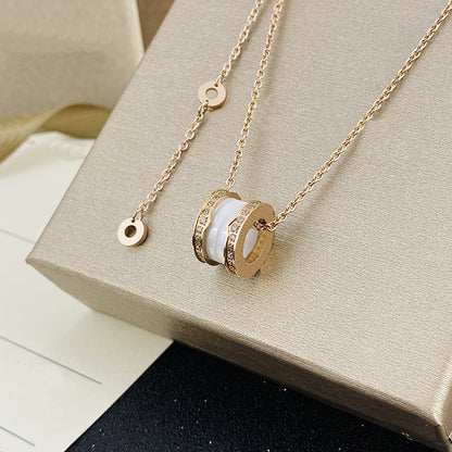 Women's & Men's Ceramic High Version Spring Full Diamond Small Waist Necklaces