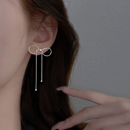 Ning Hollow Bow Fashionable Elegant High-grade Earrings