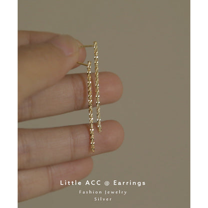 Women's Sparkling Hanging Sterling Sier Gold Plated Earrings