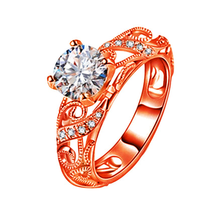 Luxury Zircon Colorful Gold Diamond Elegant Palace Rings