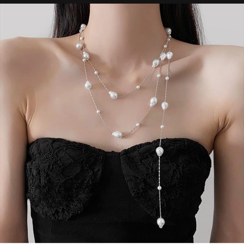 Women's Pearl Light Luxury Minority Long Twin Necklaces