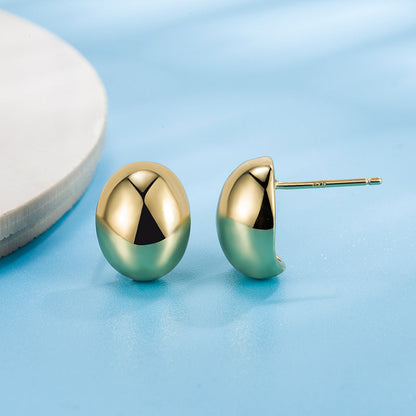 Moon Bean Niche Bag Advanced Simple Geometric Earrings