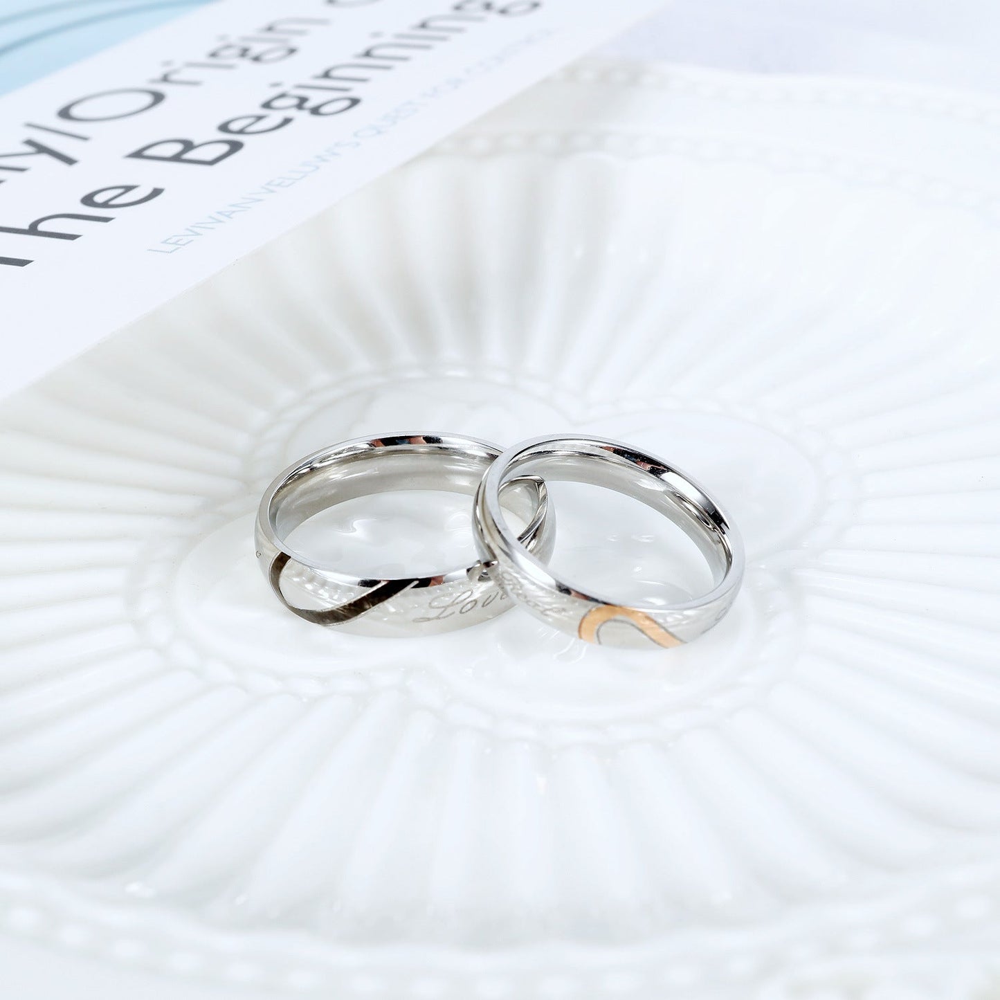 Jewelry Heart-shaped Puzzle Titanium Steel Valentine's Rings