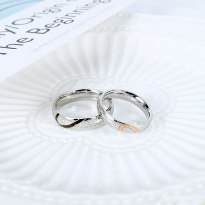 Jewelry Heart-shaped Puzzle Titanium Steel Valentine's Rings
