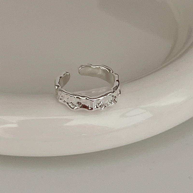 Sier Female Design Light Luxury Index Rings