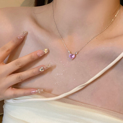 Pendant Clavicle Chain Fresh Sweet Girlish Style Crystal Necklaces