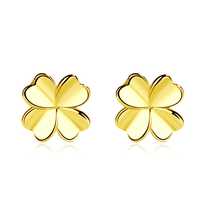 Women's Glossy Four Leaf Clover Ear Graceful Earrings