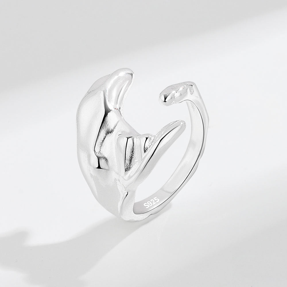 Korean Style Niche Design Minimalist Irregular Rings