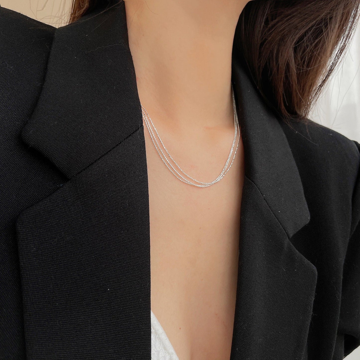 Italian Chain Round Beads Sterling Sier Pure Necklaces