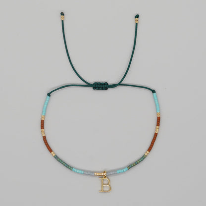 Ethnic Style Contrast Color Bead English Bracelets