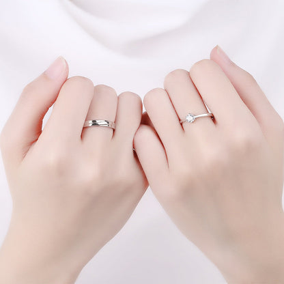 Minority Simple Zircon Diamond Open Valentine's Rings