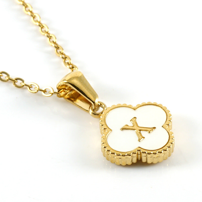 Women's Four-leaf Clover Pendant Stainless Steel Gold Necklaces