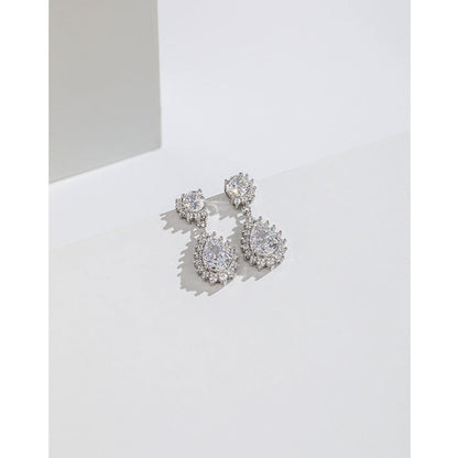 Women's Carbon Diamond Square For Niche Temperament Ice Earrings