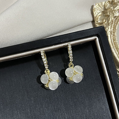 Needle French Opal Simple And Stylish Earrings