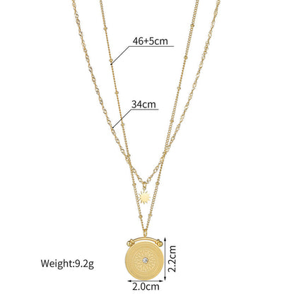 Women's Steel Mango Diamond Round For Design Twin Necklaces