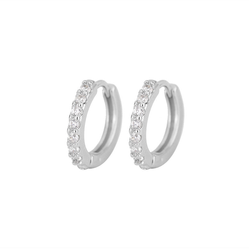Women's Sterling Sier Diamond Exquisite Trendy Download Earrings