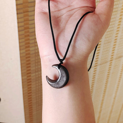 Moon Black Cat Eye National Style Necklaces