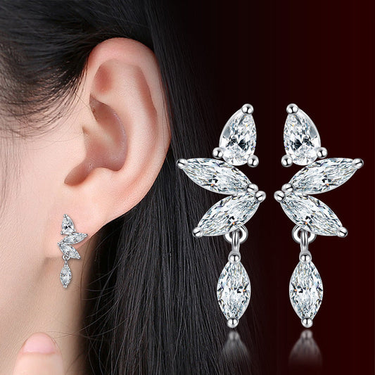 Women's Style Ear Ice Crystal Horse Eye Zircon Stylish Earrings