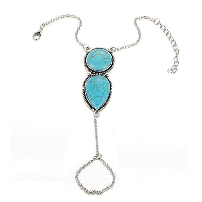 Metal Ethnic Turquoise Bohemian Round Water Bracelets