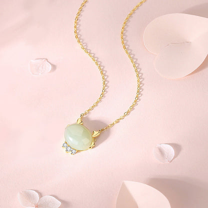 Heart Sterling Sier Peach Lucky Cute Dragon Life Necklaces