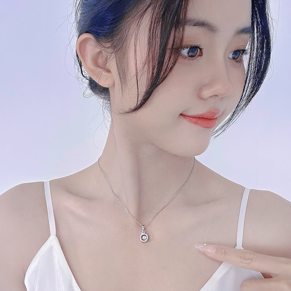 Smart Zircon Pendant Niche Design Clavicle Chain Titanium Necklaces