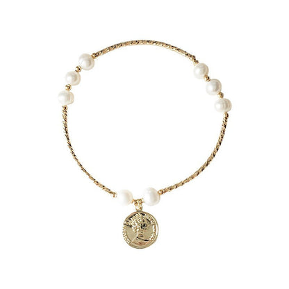 Freshwater Pearl Niche Design Gold Coin Bracelets