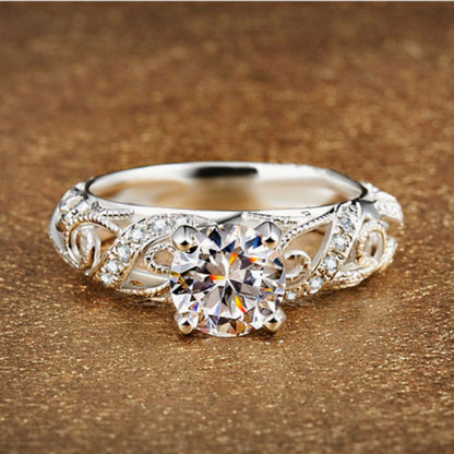 Luxury Zircon Colorful Gold Diamond Elegant Palace Rings