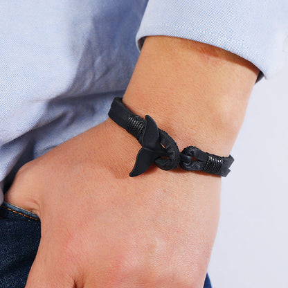 Men's Ornament Simple Fashion Black Mermaid Cattle Bracelets