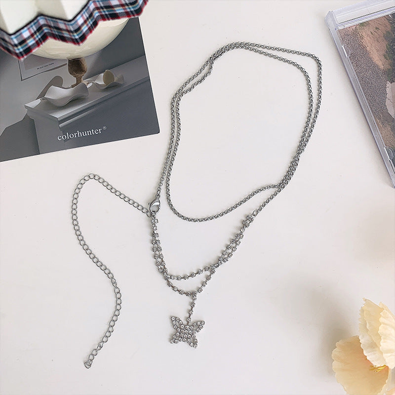 Sexy Hot Diamond Butterfly Metal Thin Waist Necklaces