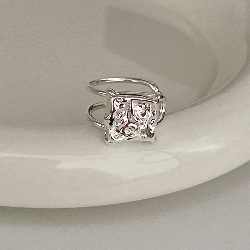 Sier Female Design Light Luxury Index Rings