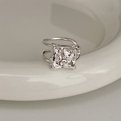 Sier Female Design Light Luxury Index Rings