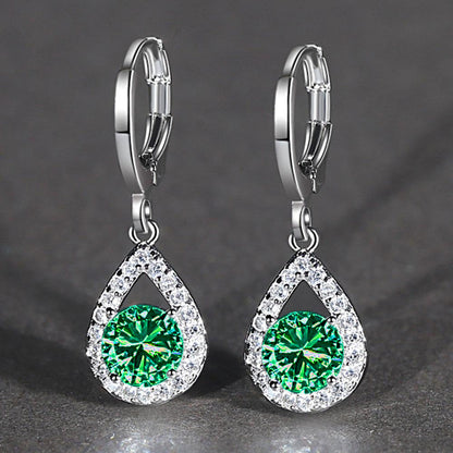 Tears Full Diamond Water Drop Ear Earrings