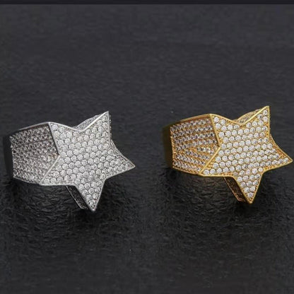 Men's Fashion And Luxury Polygon Shiny Hip Hop Rings